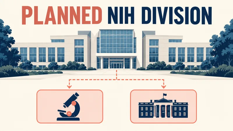 Concept illustration of a proposed NIH research division and a White House task force.
